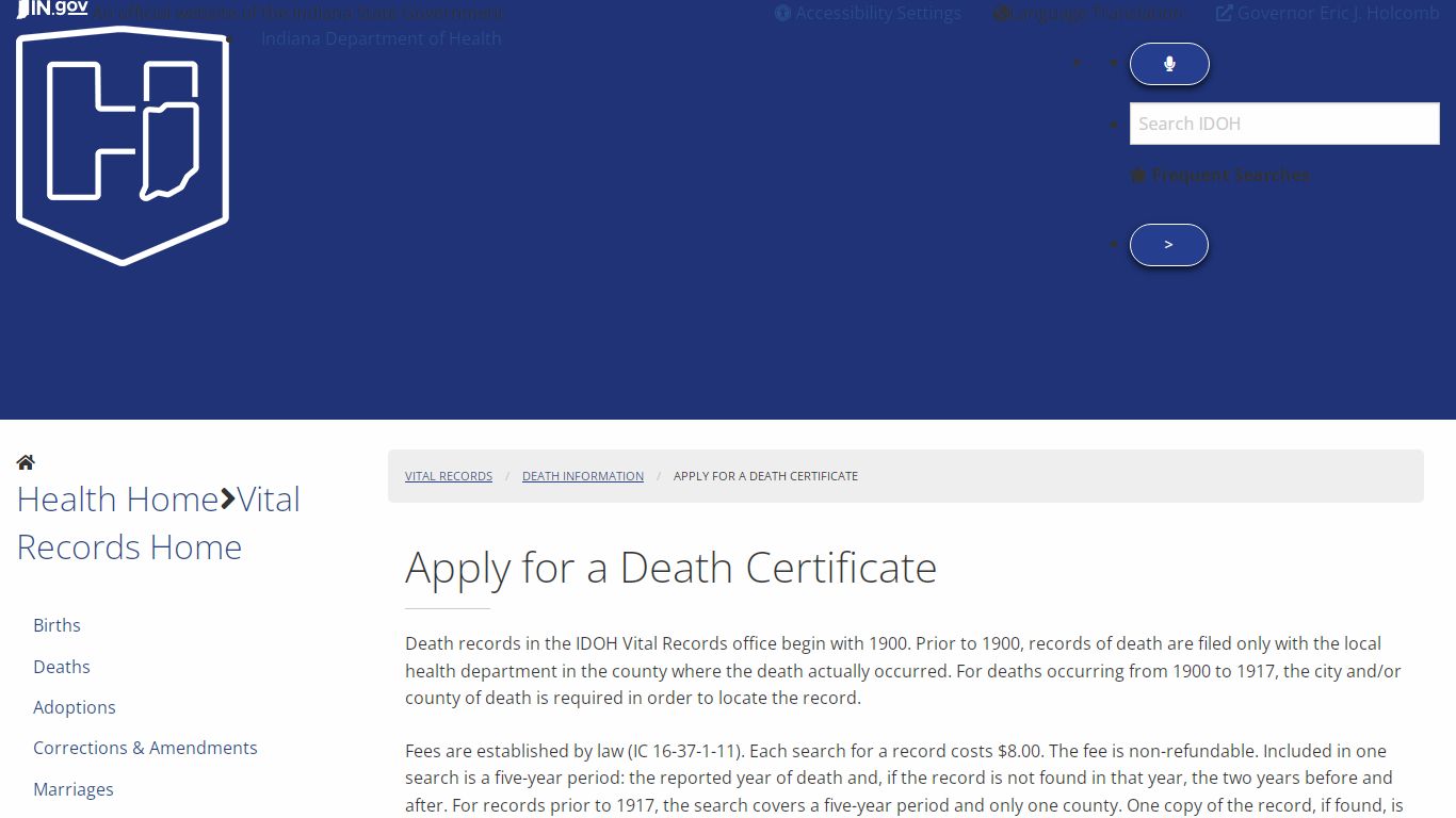 Apply for a Death Certificate - Vital Records